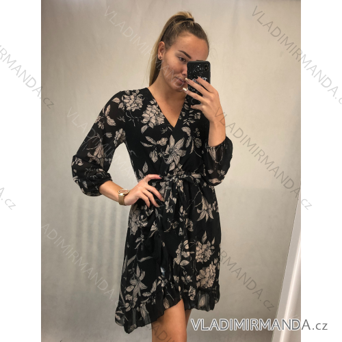 Elegant Elegant Chiffon Long Sleeve Dress (S / M.ONE SIZE) ITALIAN FASHION IMM211352
