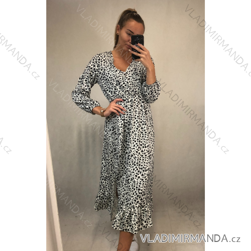 Elegant Long Sleeve Women's Leopard Dress (S / M.ONE SIZE) ITALIAN FASHION IMM211310-A