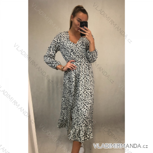 Elegant Long Sleeve Women's Leopard Dress (S / M.ONE SIZE) ITALIAN FASHION IMM211310-B / DR