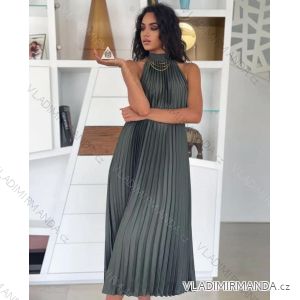Women's Satin Sleeveless Dress (S / M ONE SIZE) ITALIAN FASHION IMM21813