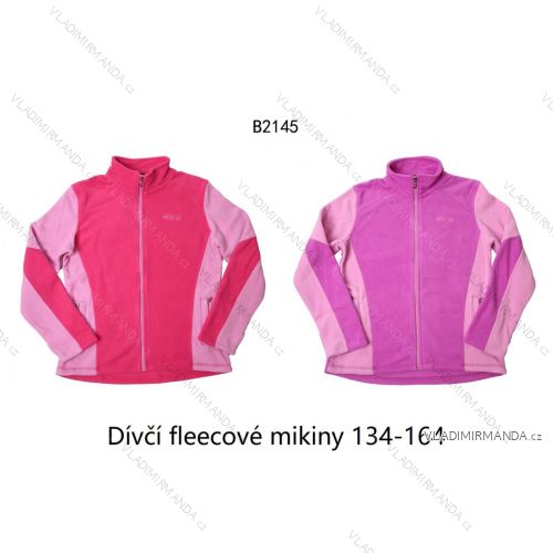 Girls' fleece sweatshirt (134-164) WOLF B2145