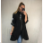 Bunda/Kabát dlouhý rukáv dámská (L/XL ONE SIZE) ITALSKÁ MODA IM4211311/DR black L / XL