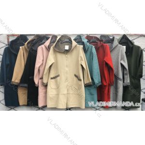 Kabát flaušový dámský (S/M ONE SIZE) ITALSKÁ MÓDA IMWD216641