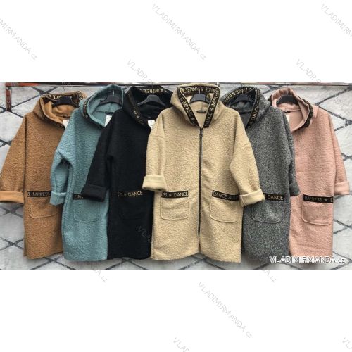 Kabát flaušový dámský (S/M ONE SIZE) ITALSKÁ MÓDA IMWD216641