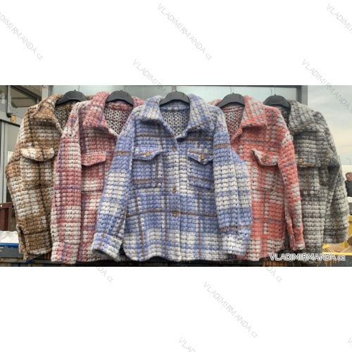 Kabát flaušový dámský (S/M ONE SIZE) ITALSKÁ MÓDA IMWM216643