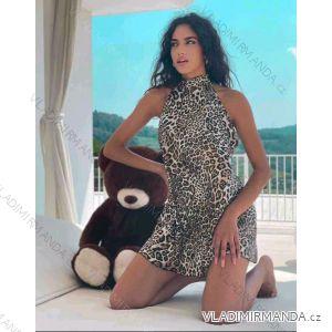 Women's sleeveless icecool dress leopard (S / M ONE SIZE) ITALIAN FASHION IMM211484