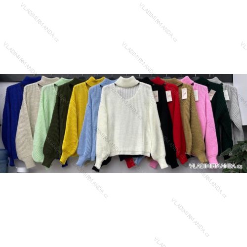Women's Long Sleeve Turtleneck Sweater (S / M ONE SIZE) ITALIAN FASHION IMWB217111
