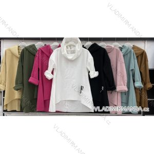 Zip Hoodie Long Sleeve Women (S / M ONE SIZE) ITALIAN FASHION IMWD2119711