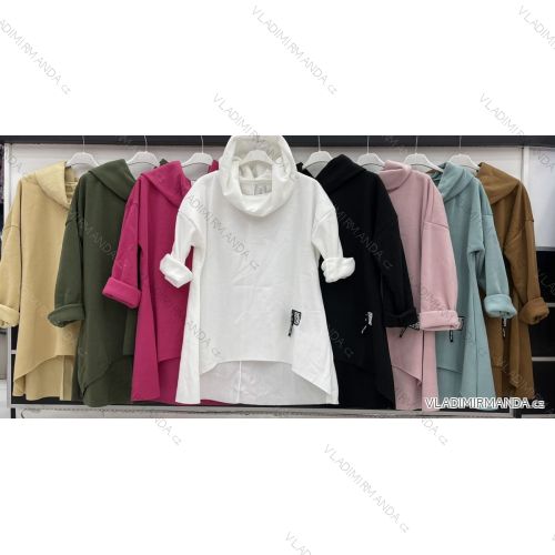 Zip Hoodie Long Sleeve Women (S / M ONE SIZE) ITALIAN FASHION IMWD2119711