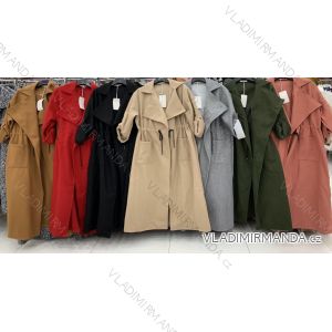 Kabát flaušový dlouhý rukáv dámský (S/M ONE SIZE) ITALSKÁ MÓDA IMWA217088