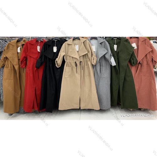 Kabát flaušový dlouhý rukáv dámský (S/M ONE SIZE) ITALSKÁ MÓDA IMWA217088