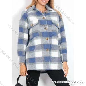 Kabátek košilový flaušový na knoflíčky dámský (S/M ONE SIZE) ITALSKÁ MÓDA IMWD217059