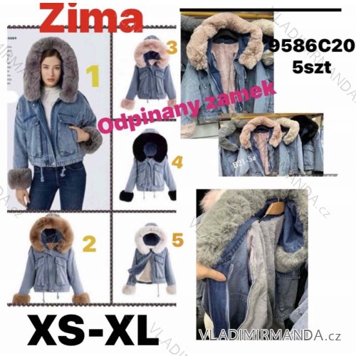 Bunda s kapucí dlouhý rukáv dámská (S-2XL) ITALSKÁ MÓDA HKW21205