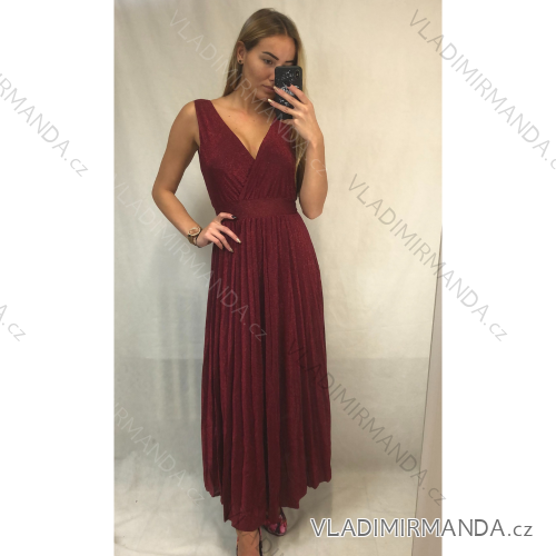 Women's Long Gown Dress Elegant Glitter Ball Gown (UNI S / M) ITALIAN FASHION IMM21954