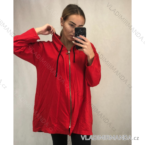 Women's Zip Hoodie Long Sleeve (2XL / 3XL ONE SIZE) ITALIAN FASHION IM4211824