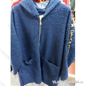 Kabát flaušový beránek s kapucí dámský (M/L ONE SIZE) ITALSKá MóDA IM321564