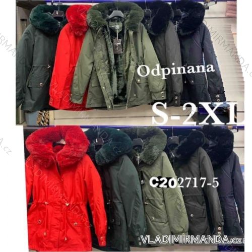 Bunda s kapucí dlouhý rukáv dámská (S-2XL) ITALSKÁ MÓDA HKW21205