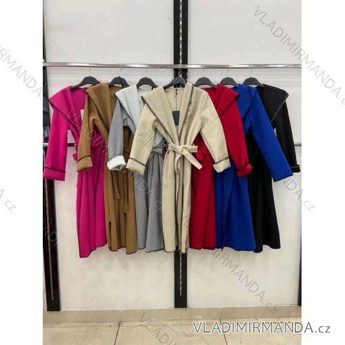 Kabát dlouhý dámský (S/M ONE SIZE) ITALSKÁ MÓDA IMR21418