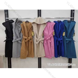 Long Sleeveless Hooded Coat (S / M ONE SIZE) ITALIAN FASHION IMR21429