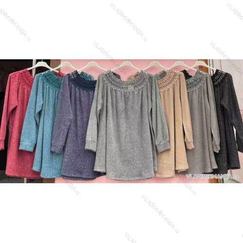 Long Sleeve Dress with Pendant Women's Oversized (3XL / 4XL ONE SIZE) ITALIAN FASHION IMWQ2115022