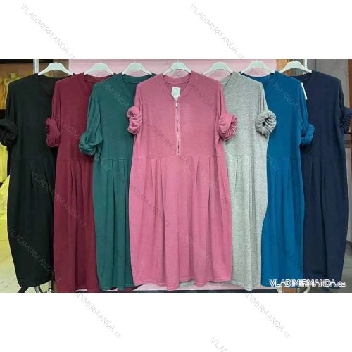 Long Sleeve Dress with Pendant Women's Oversized (3XL / 4XL ONE SIZE) ITALIAN FASHION IMWQ2115022