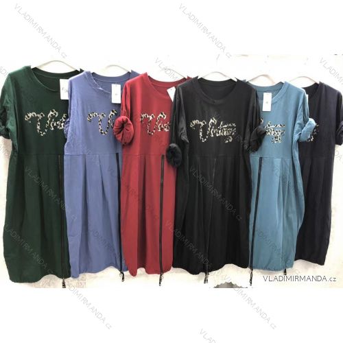 Long Sleeve Dress with Pendant Women's Oversized (3XL / 4XL ONE SIZE) ITALIAN FASHION IMWQ2115022