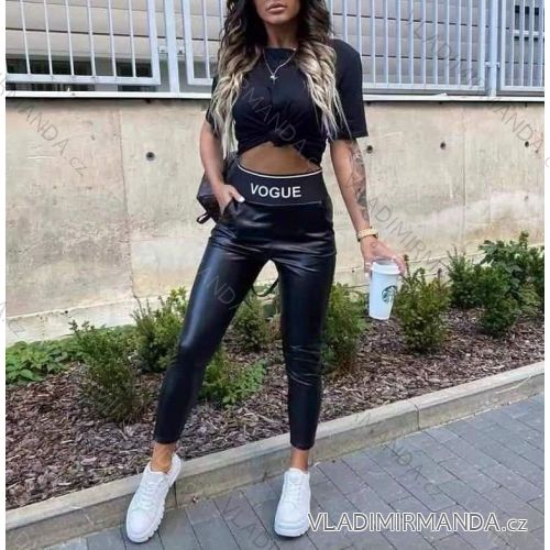 Women's long leatherette pants (S-XL) ITALIAN FASHION IMWA217339