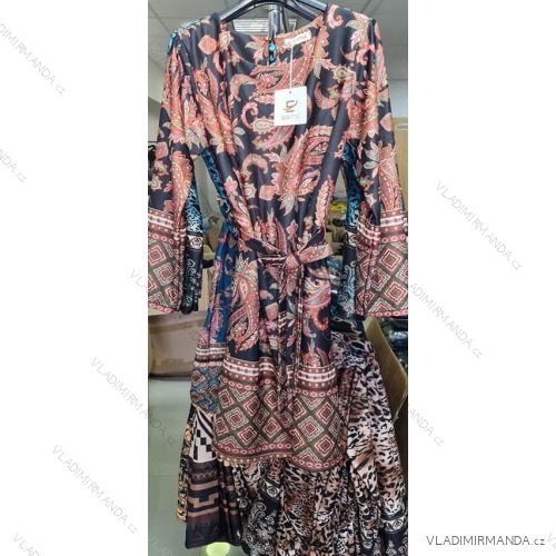 Women's Elegant Long Sleeve Dress (S / M ONE SIZE) ITALIAN FASHION IMM211535