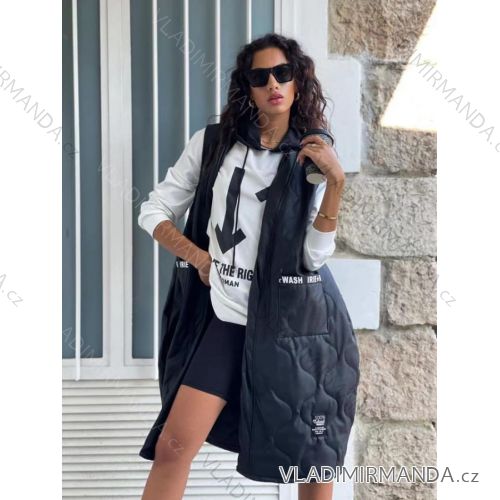 Vesta s kapucí dámská (S/M one size) ITALSKÁ MÓDA IMM211536
