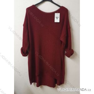 Women's Sweater Long Long Sleeve Knitted Dress (L / XL ONE SIZE) ITALIAN FASHION IM721314