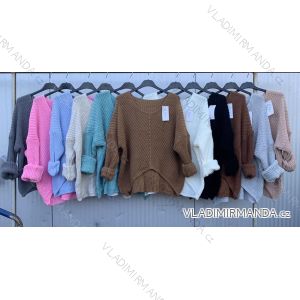Svetr tenký dlouhý rukáv dámský (S/M ONE SIZE) ITALSKÁ MÓDA IMWA217073