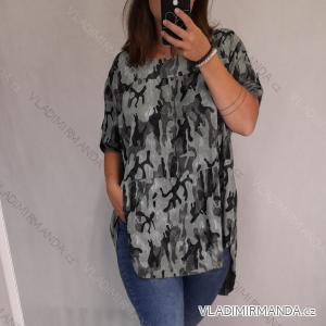 Tunic Long Sleeve Women's Oversized Camouflage (3XL / 4XL ONE SIZE) ITALIAN FASHION IMWQ2191215a
