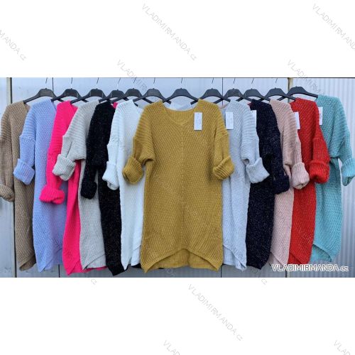 Women's Knitted Long Sleeve Dress (S / M ONE SIZE) ITALIAN FASHION IMWE217258