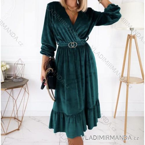 Šaty elegantní dlouhý rukáv dámské (S/M ONE SIZE) ITALSKÁ MÓDA IMWM217234
