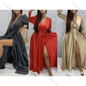 Šaty elegantní dlouhý rukáv dámské (S/M ONE SIZE) ITALSKÁ MÓDA IMWM217234