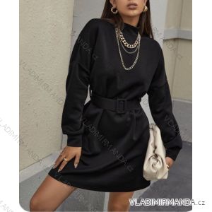 Šaty elegantní dlouhý rukáv dámské (S/M ONE SIZE) ITALSKÁ MÓDA IMWD216628