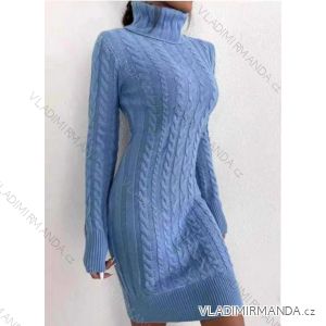 Women's Knitted Long Sleeve Dress (S / M ONE SIZE) ITALIAN FASHION IMWE217258