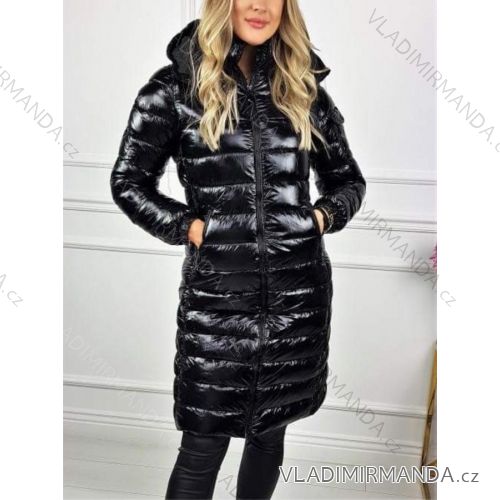 Bunda s kapucí dlouhý rukáv dámská (S-2XL) ITALSKÁ MÓDA HKW21205