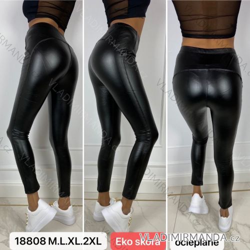 Kalhoty elegantní dlouhé zateplené koženkové dámské (S-XL) TURECKÁ MÓDA TMWL20647