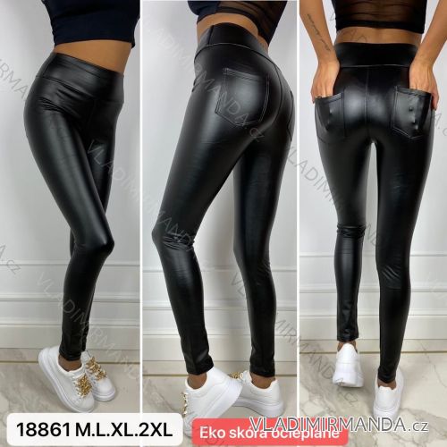 Kalhoty elegantní dlouhé zateplené koženkové dámské (S-XL) TURECKÁ MÓDA TMWL20647