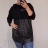 Mikina oversize balvněná dlouhý rukáv s kapucí dámská koženka (XL/2XL ONE SIZE) ITALSKÁ MÓDA IMW21047/DR black xl/2xl one size