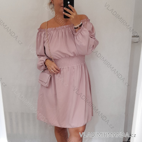 Women's Elegant Long Sleeve Dress (L / XL ONE SIZE) ITALIAN FASHION IM321561
