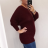 Svetr oversize pletený netopýří dlouhý rukáv s přívěškem dámský (L/XL ONE SIZE) ITALSKá MODA IM321535/DR black L / XL one size