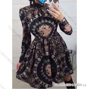 Šaty mikinové dlouhý rukáv dámské (S/M ONE SIZE) ITALSKÁ MÓDA IMWY21023