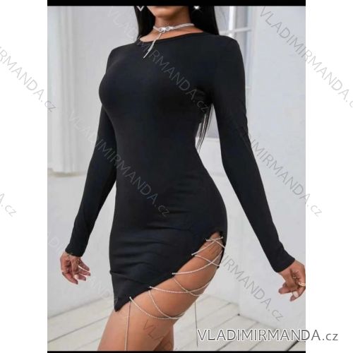 Women's Elegant Long Sleeve Dress (S / M ONE SIZE) ITALIAN FASHION IMWE217368