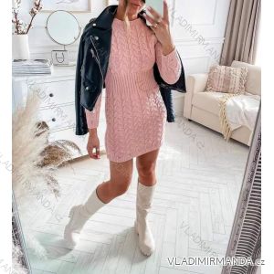 Women's Knitted Long Sleeve Dress (S / M ONE SIZE) ITALIAN FASHION IMWE217258