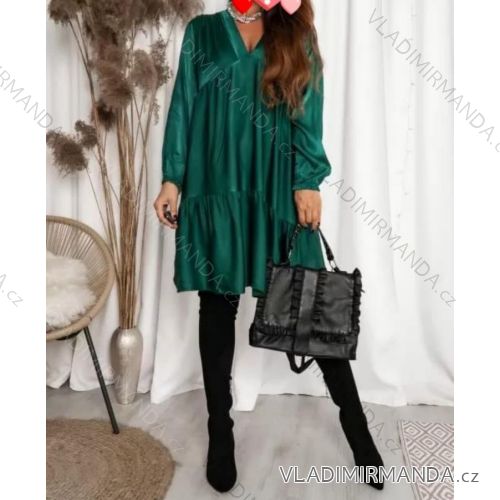 Šaty elegantní dlouhý rukáv dámské (S/M ONE SIZE) ITALSKÁ MÓDA IMWM217234