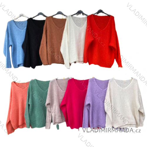 Svetr oversize tenký dlouhý rukáv dámský (M/L ONE SIZE) ITALSKÁ MÓDA IMD21920