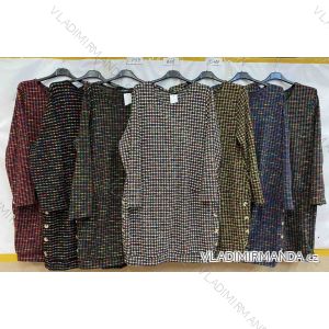 Šaty volnočasové dlouhý rukáv dámské nadrozměr (XL/2XL ONE SIZE) ITALSKÁ MODA IM4213308