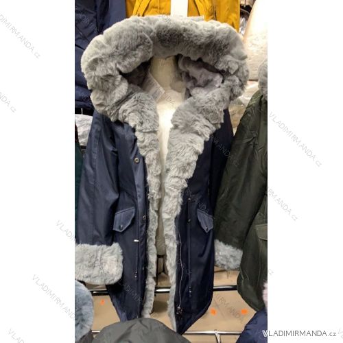 Bunda s kapucí dlouhý rukáv dámská (S-2XL) ITALSKÁ MÓDA HKW21205